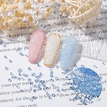 Raundas Aštrių Apačioje Pienas Baltas Clear Crystal Nagų Dailės kalnų krištolas DIY Nail Art 3D Dekoracija Dirbtinis Kristalas 2mm