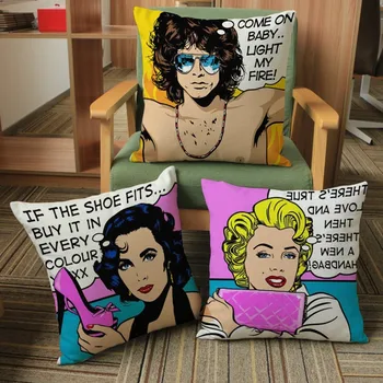 Retro Marylin Monroe Audrey Hephurn Dekoratyvinis mesti pagalvės, POP Art Holivudo filmo Piktogramos Kambarį Pagalvėlės,Mados Pagalvės