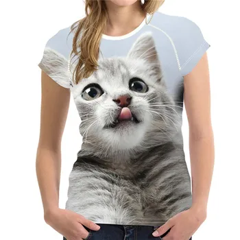 rorychen Unisex marškinėliai moterims juokinga 3D Spausdinimo Gyvūnų Vasaros trumpomis Rankovėmis Lady T-Shirts Viršų moteriška Tshirts moterų Drabužių A413