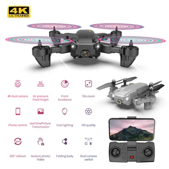 S27 Mini RC Drone 4K Profesional Kietas LED FPV HD Dual Camera Kliūčių Vengimo 2.4 G 4CH Quadcopter Dron Dovanos Vaikui