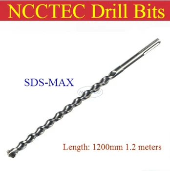 [SDS MAX 1200mm] 14 16 18 20 22 25 28 30 32 35 38 40 42 45 50mm lydinio karbido sienos core drill bits | 1.2 metrų Plaktukas skylę pamačiau