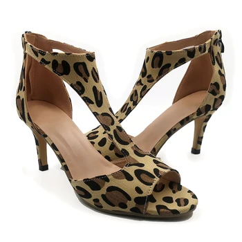Seksualus Aukšto Kulno Sandalai Moterų 2022 m. Vasarą Naujas Leopard Print Zebra Modelis Peep Toe Stiletto Batų Dydį, 35-43 sandalias de mujer
