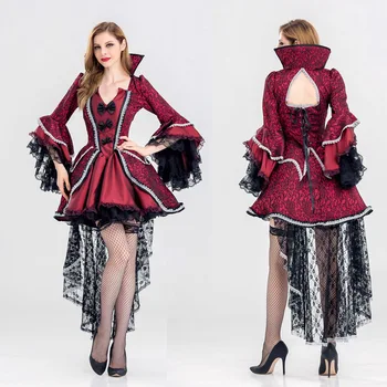 Seksualus Vampyrų Karalienė Ragana Fancy Dress Cosplay Kostiumai, Suknelės Moterims, Moteriška Helovinas Šalis Malabaro Suknelė Vienodas
