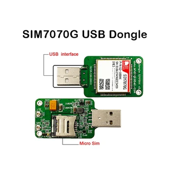 SIMCOM LTE USB Dongle SIM7070G Multi-Band KATĖ-M NB-Di GPRS modulis suderinamas su SIM7000/SIM800F/SIM900 KATĖ-M KAT-NB, GSM/GPRS