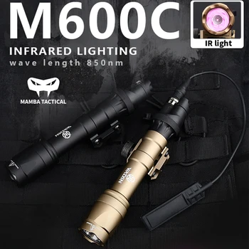 Taktinis Surefir M600C IR Žibintuvėlis M600 Skautų Šviesos Spindulių LED Lempa, Tinka 20mm Picatinny Rail Medžioklės Šautuvas Ginklu Naktį Lempa