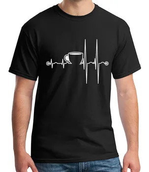 Taurės Širdies Adult T-shirt Puiki Dovana Kavos Mėgėjai Tee Vyrams - 1395C Vyrų Harajuku Viršuje, Fitneso Prekės ženklo Drabužių