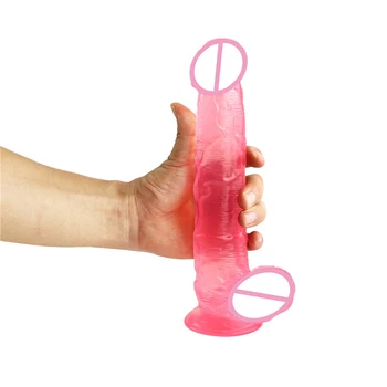 Tikroviškas Dildo Minkštas Su galinga siurbimo taurės Dirbtinės Varpos Analinio sekso žaislus Dick Moterų Lesbiečių Masturbator Suaugusiųjų Sekso Žaislai