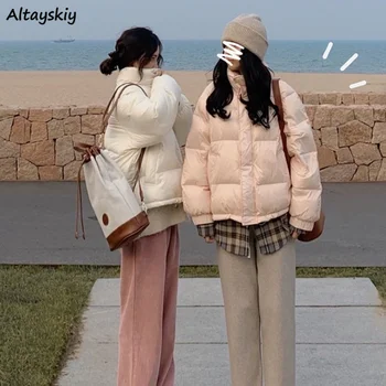 Trumpas Stiliaus Parkas Moterys Naujų korėjos Prarasti Šiltos Žiemos BF Studentų Kišenės Apkarpytos Mados Atsitiktinis Golfo Dizaino Kokybę Mielas