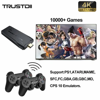 Trustdii 4K HD 2.4 G Bevielio Vaizdo Žaidimų Pultai 10000 Klasikinis Šviesą grąžinantys Žaidimai Stick PS1 Ekranas TV Projektorius Šeimos TELEVIZIJA Gamepads