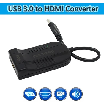 USB ŠAKOTUVO HDMI, USB 3.0 HDMI HD 1080P Vaizdo Kabelis Adapteris Keitiklis PC Nešiojamas HDTV Monitorius