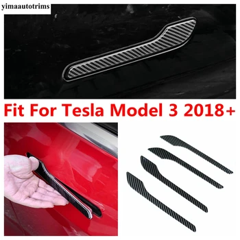 Už Tesla Model 3 2018 2019 2020 2021 Automobilio Išorės Durų Rankena Raštas Dekoro Padengti Apdaila, ABS Anglies Pluošto Priedai Išorė