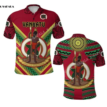 Vanuatu Polinezijos Regbio Sporto Dovana 3D Atspausdintas Polo Marškinėliai Vyrams Anglijoje Unisex Plonas Antkaklis Trumpas Rankovės StreetWear Atsitiktinis Viršų