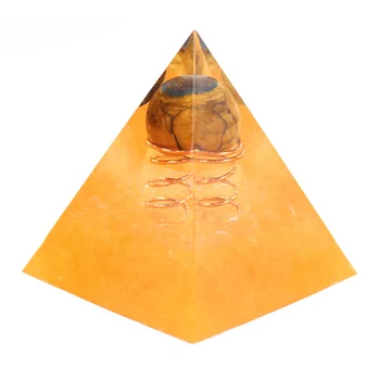 Vario Viela Apvynioti Spiralės, Tigro Akis Akmuo, ir Dervos Piramidės Pakabukas Gijimo Meditacija Orgone Energijos Papuošalai