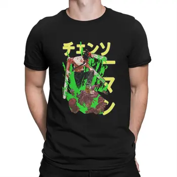 Vyriški Pochita Kariai Denji Anime Esminius T Shirts Pjūklą Vyras Manga Medvilnės Drabužius Juokinga trumpomis Rankovėmis Apvalios Apykaklės Tee