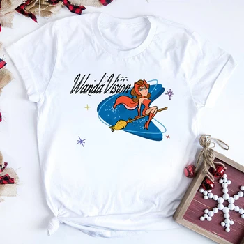 WandaVision Retro-Camiseta con estampado de bruja escarlata, ropa para Parte Aukščiausios Femenina, de estilo Hipster, con diseño iš Naujo
