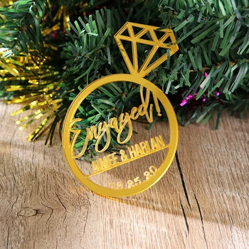 XY-Kalėdų Vestuvinis Papuošalas, Vestuvių Pasiūlymas Idėjas, Užsiima Žiedo Ornamentas, Custom Dalyvavimas Kalėdų Ornamentu