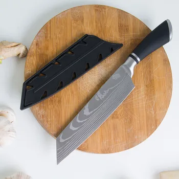 XYj 8 Colių Chef Peilis Japonijos Nerūdijančio Plieno Mėsos Cleaver peilis Lazerio Modelį, Peiliai Profesinės Aštrių Ašmenų Peilis Virėjo Įrankis