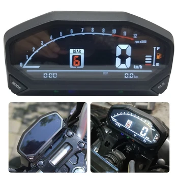 YG150-23 Motociklo Universalus LED LCD Spidometras Skaitmeninis Odometras Tachometras 1,2,4 Cilindrai Adjut