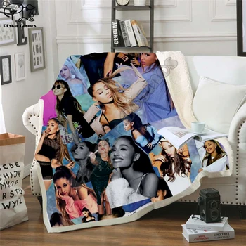 Įžymybė Ariana Grand Dizaino Antklodė Pliušinis 3d Atspausdintas Suaugusiems Sofa Sherpa Vilnos Lovatiesė Wrap Mesti Antklodę Mikropluošto -1