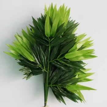 Šakos Žalios Dirbtinis Bambuko Lapų Šilko Audinio Dirbtiniai Augalai, Vestuvių Dekoravimas, Namų Biuro Dekoratyviniai Lapai