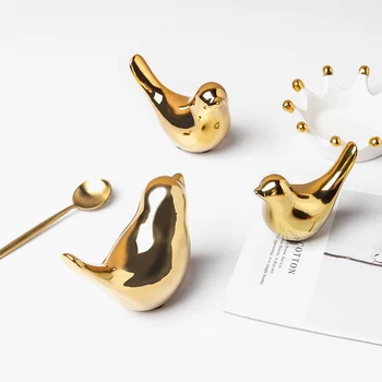 Šiaurės Kūrybos Aukso Galvanizavimo Keramikos Paukščių Rankdarbių Apdaila Namo Kambarį Biuro Stalo Ornamentas, Papuošimas