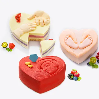 Širdies Formos Specialieji 3D Tortas Pelėsių Gimtadienio Minkštas Pelėsių Kepimo Įrankiai Apdaila, Virtuvės Reikmenys