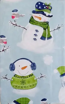 Šventinis Snowmen ir Sniegas Paukščių Žiemos Stebuklų Vinilo Flanelė Atgal Staltiesė